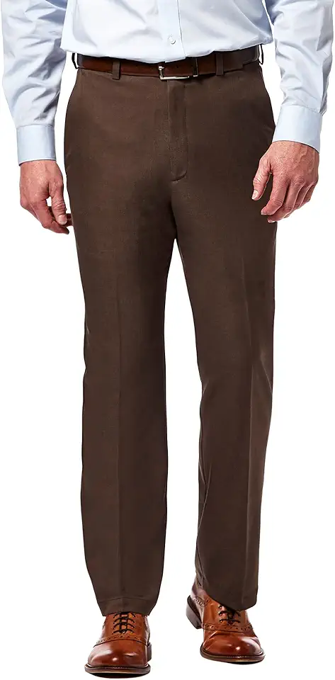 Haggar Men's Cool 18 Pro Classic Fit Flat Front Casual Pant