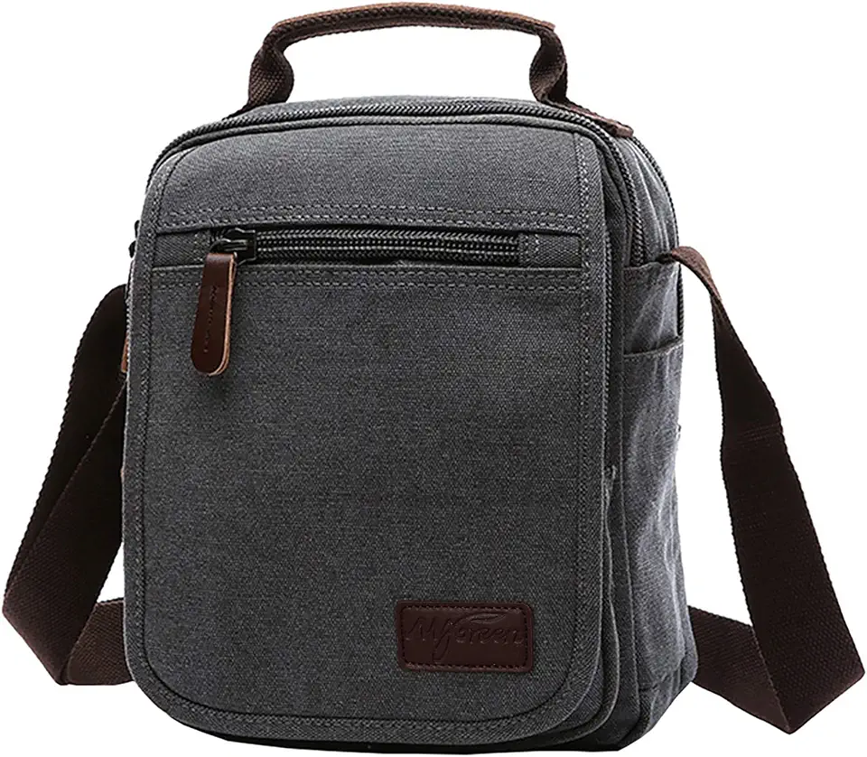 mygreen Small Canvas Crossbody Shoulder Bag Messenger Bag Work Bag | Work Bag