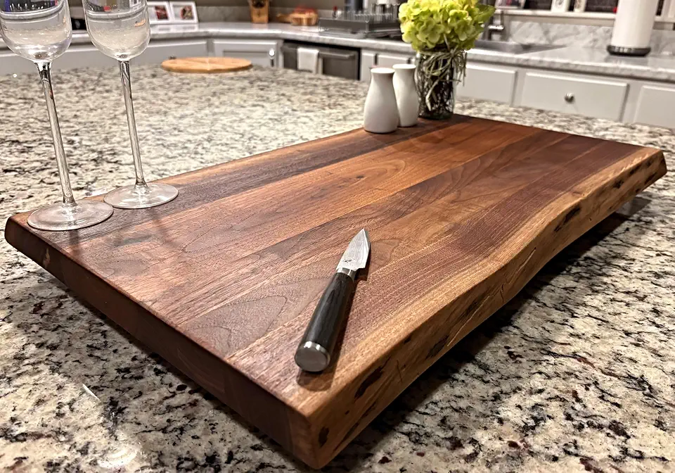 Black Walnut Gorgeous, Full-of-Character, Forest-to-Table Double Live Edge Charcuterie/Appetizer/Dessert/Grazing/Serving Board. 100% USA Handcrafted. 27 x 15.5 x 1.25. Amazon Exclusive.