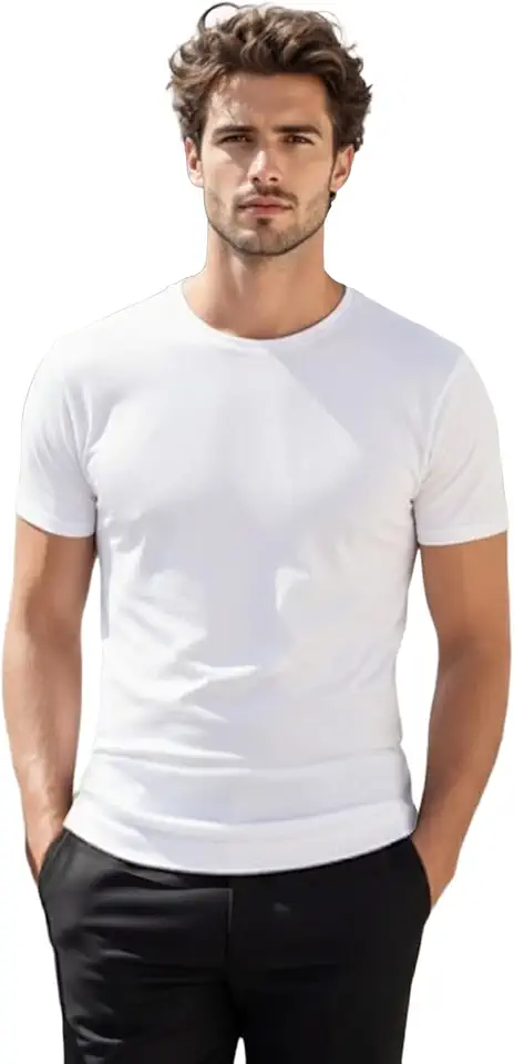H2H Mens Casual Slim Fit Short Sleeve T-Shirts Soft Lightweight V-Neck/Crew-Neck Size XS to 3XL