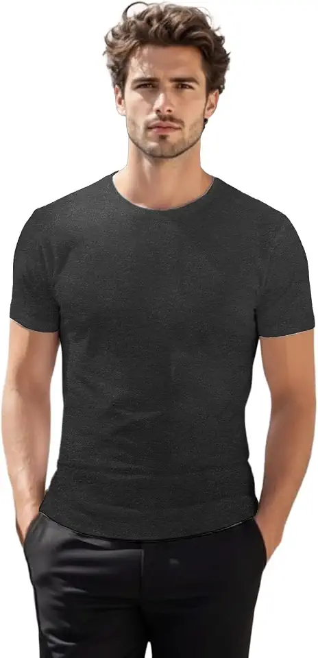 H2H Mens Casual Slim Fit T-Shirts Soft Lightweight Cotton Blend XS to 3XL