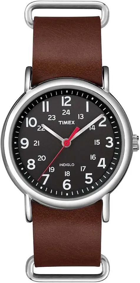 Timex Weekender 38mm Unisex Analog Watch | INDIGLO Backlight | Adjustable Durable Nylon Fabric Slip Through Strap | 24 Hour Time
