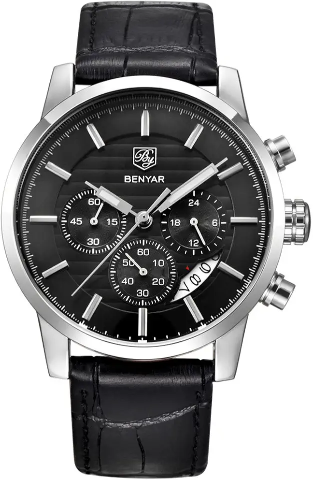BENYAR Mens Watches Analog Quartz Chronograph Waterproof Watch for Men