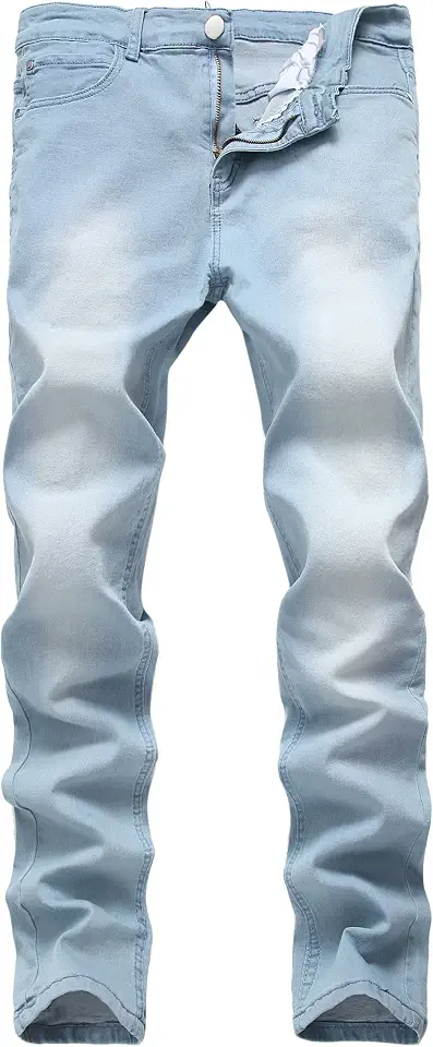Qazel Vorrlon Men's Skinny Stretch Jeans, Slim Fit Washed Pencil Pants