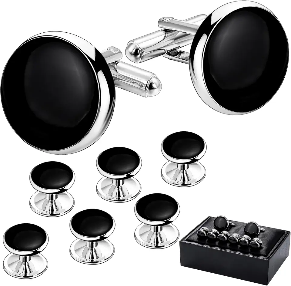 Men's Black Onyx Formal Tuxedo Stud Set
