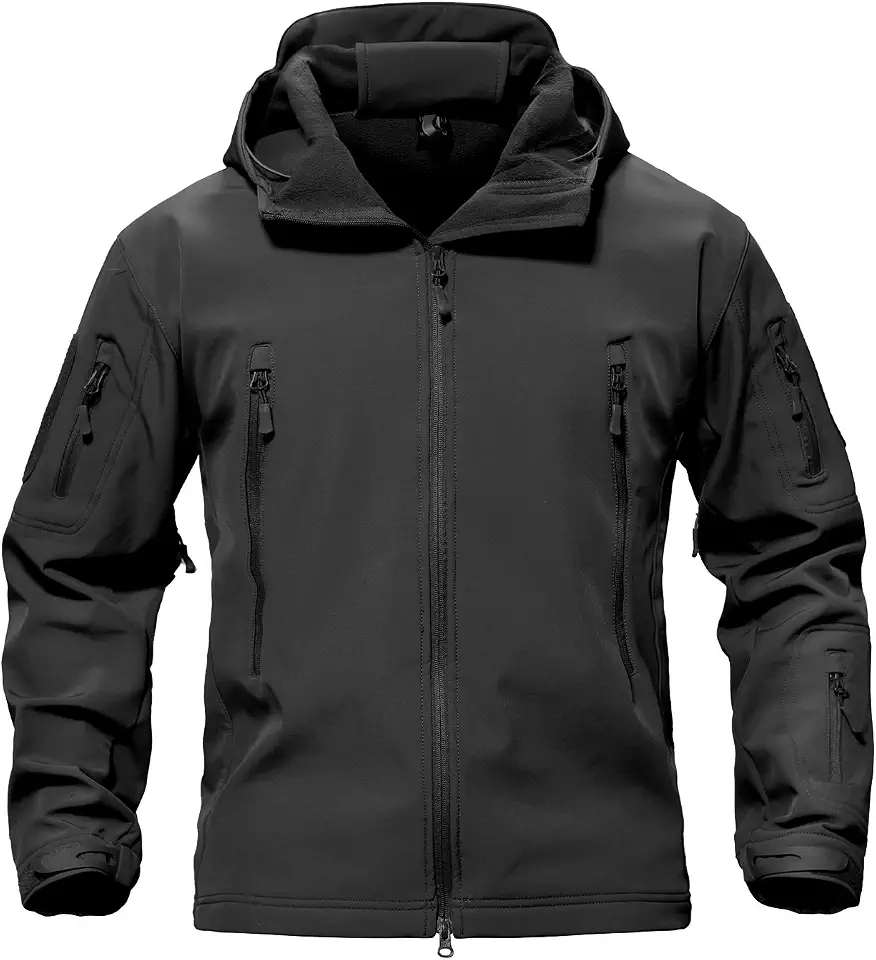 TACVASEN Men's Fleece Softshell Jacket Waterproof Winter Tactical Hooded