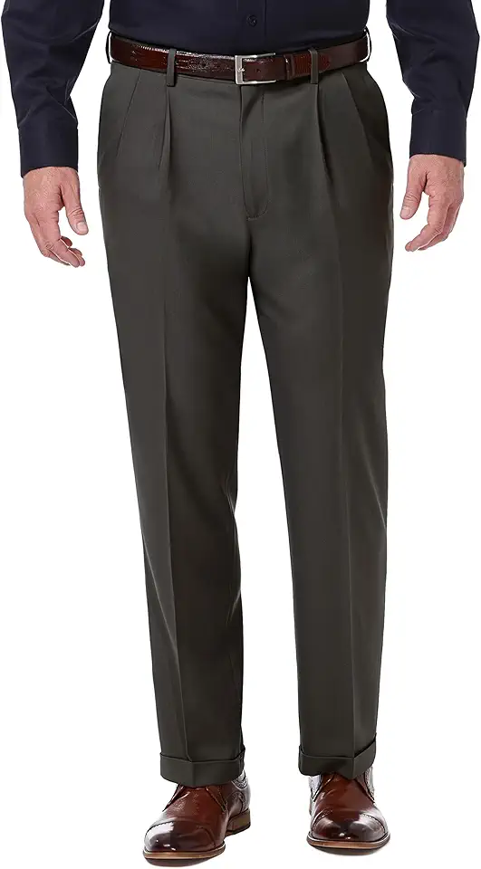 Haggar Men's Premium Comfort Classic Fit Pleat Front Pant Reg. and Big & Tall Sizes