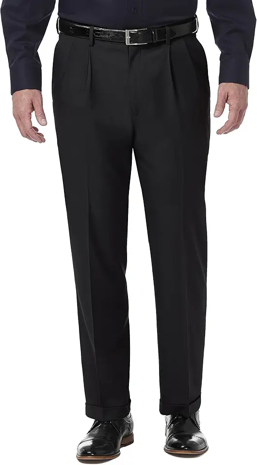 Haggar Men's Classic Fit Pleated Premium Comfort Dress Pant
