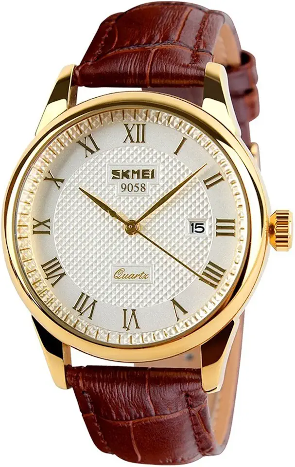 Men's Brown Leather Dress Watch