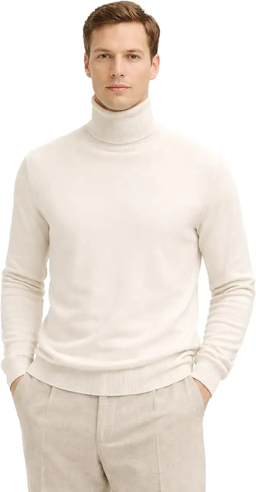 State Cashmere Men's Essential Turtleneck Sweater 100% Pure Cashmere Classic Long Sleeve Pullover