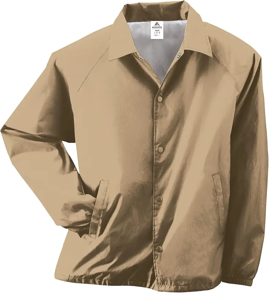 Men's Khaki Tan Quilted Collarless Liner Jacket