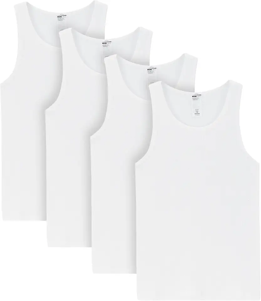 LAPASA Men's 100% Cotton Ribbed Tank Tops 4 Pack M35