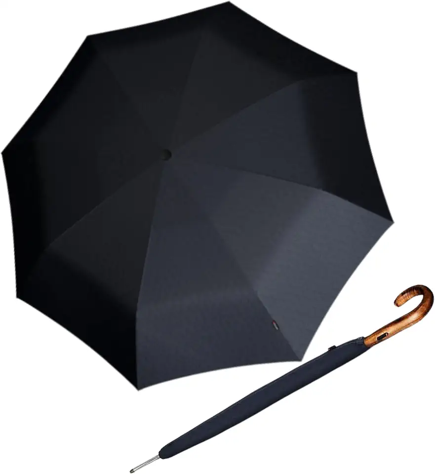 Knirps S.770 Long Automatic Stick Umbrella, Straight, Lightweight, Premium, Italian Maple Wood Handle