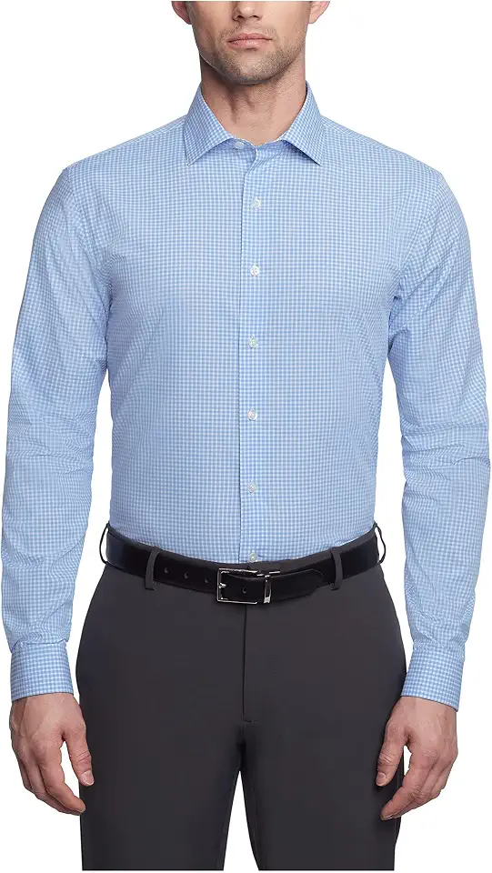Men's Slim Fit Blue Striped Dress Shirt