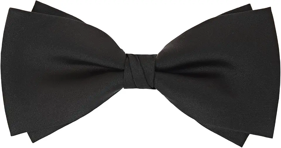 GUUNIEE Mens Silk Pre-tied Bowtie Solid Bow Ties