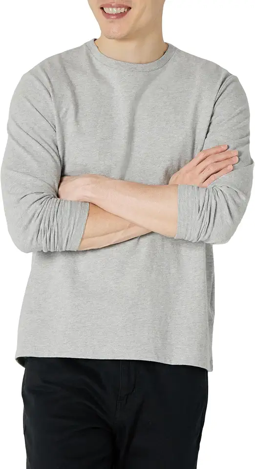 Amazon Essentials Men's Regular-Fit Crewneck Long-Sleeve T-Shirt, Casual Cotton Jersey