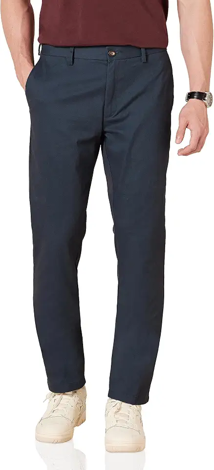 OEKO-TEX STANDARD 100 Amazon Essentials Men's Slim-Fit Wrinkle-Resistant Flat-Front Chino Pant