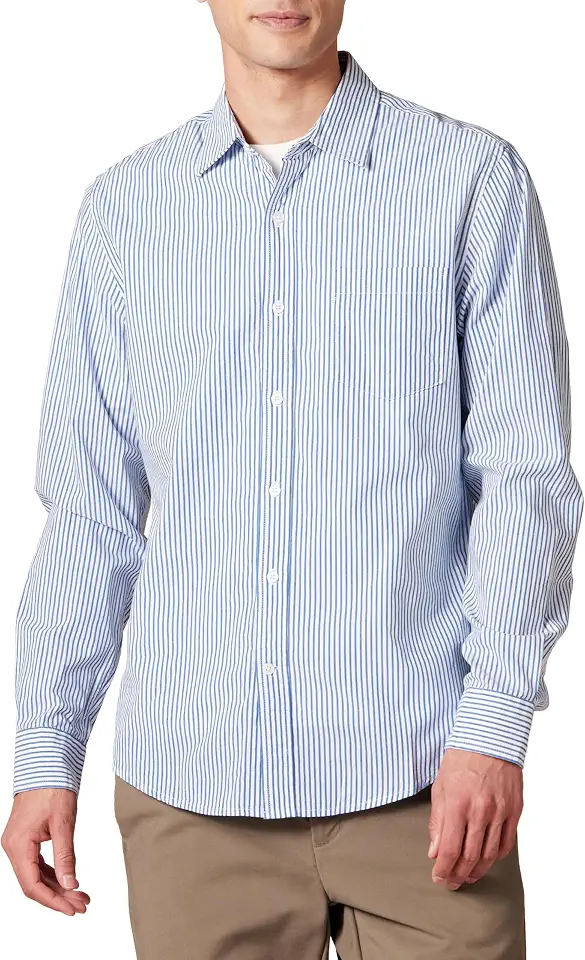 Men's Blue Striped Oxford Shirt