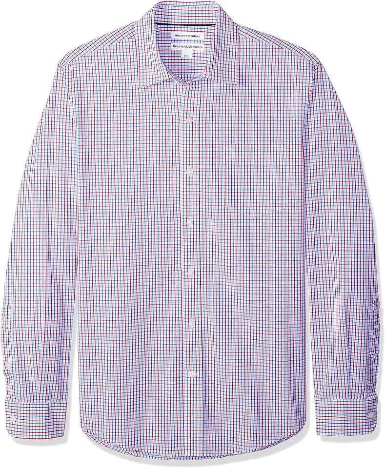 Amazon Essentials Men's Regular-Fit Long-Sleeve Casual Poplin Shirt, Button Front, Business Casual, Collared