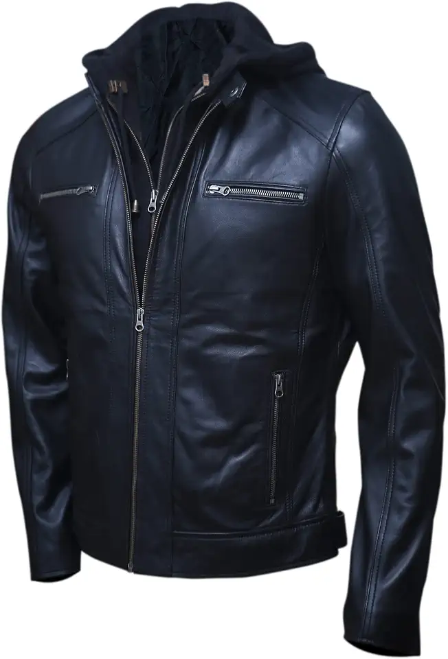Artistry Leather Men's Motorcycle Jacket with Hood