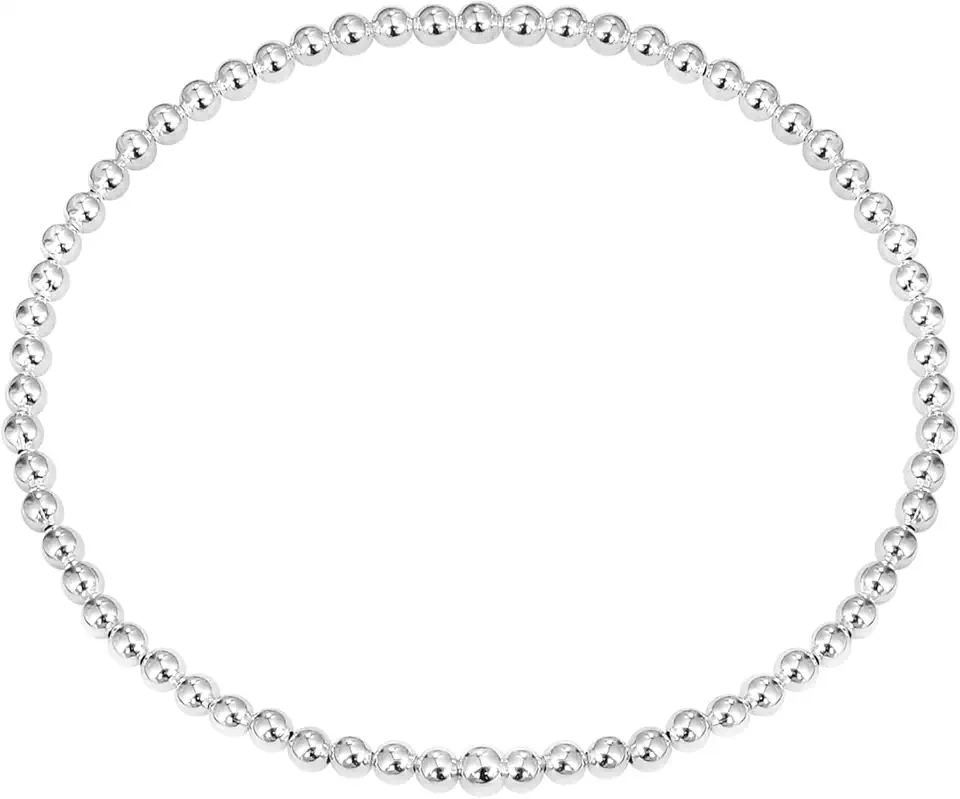 Men's Minimalist Silver Beaded Bracelet