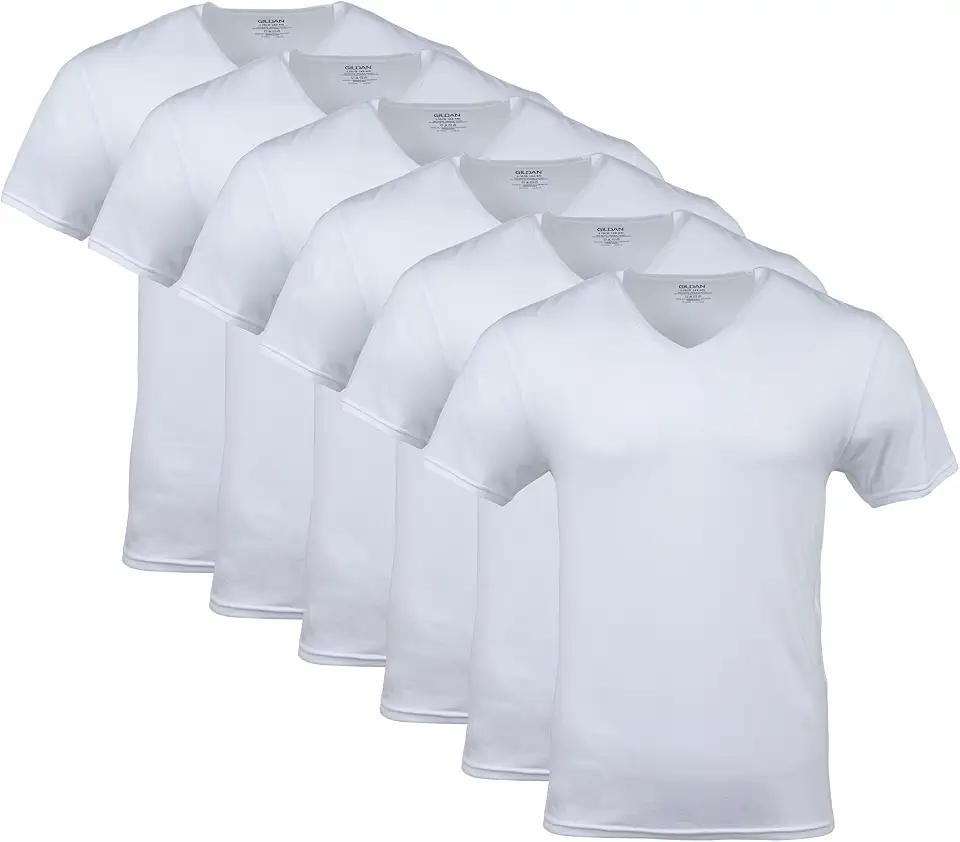 U.S. Cotton Trust Protocol Gildan Men's V-Neck T-Shirts, Multipack, Style G1103