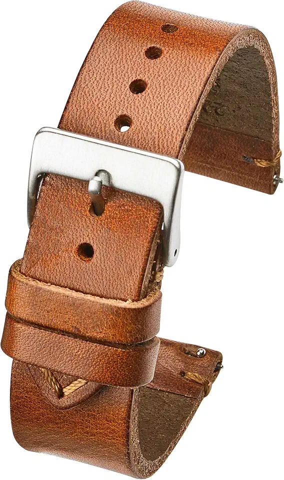 Men's Vintage Brass Diver Watch Tan Strap