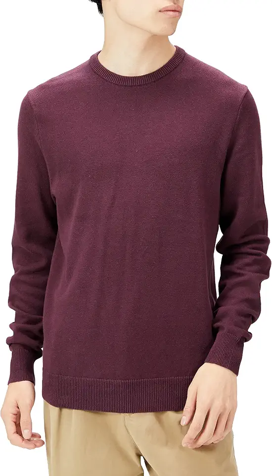 OEKO-TEX STANDARD 100 Amazon Essentials Men's Cable Knit Long-Sleeve Crewneck Sweater, 100% Cotton, Big & Tall Options Available