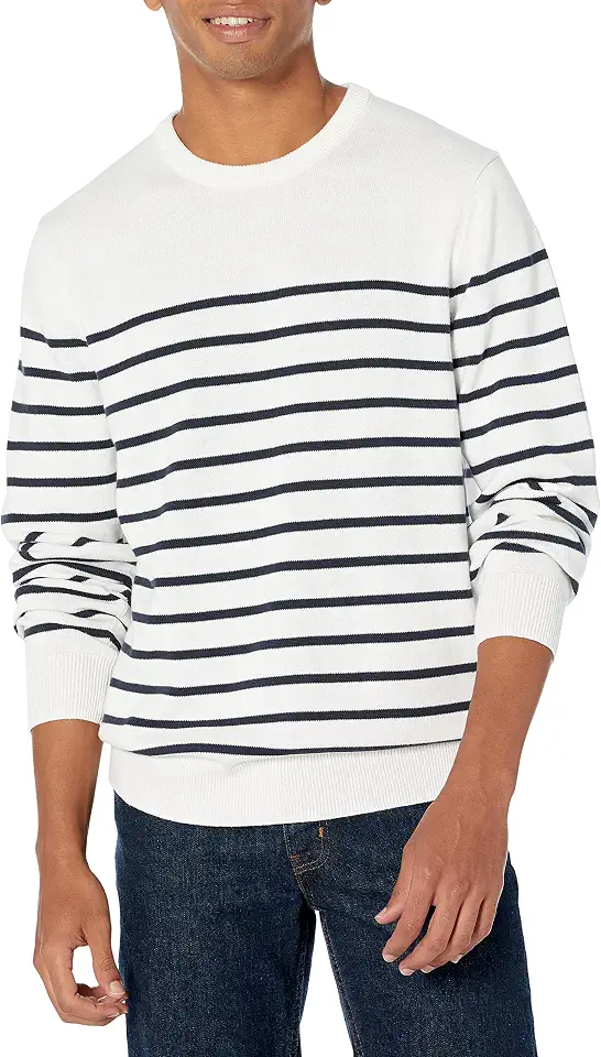 OEKO-TEX STANDARD 100 Amazon Essentials Men's Cable Knit Long-Sleeve Crewneck Sweater, 100% Cotton, Big & Tall Options Available