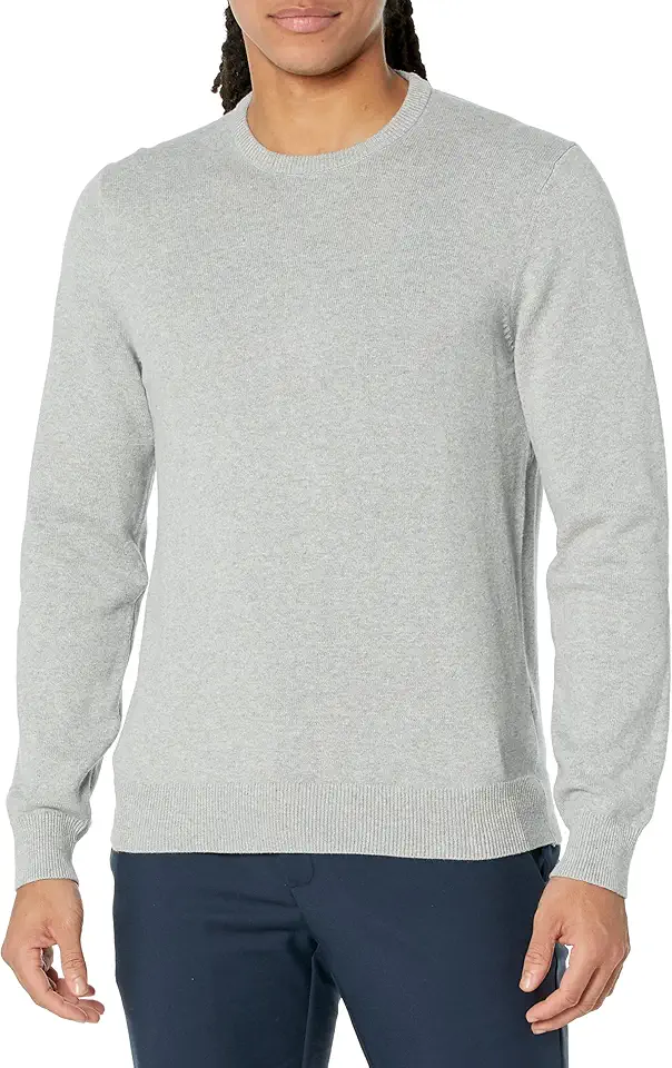 Amazon Essentials Men's Cable Knit Long-Sleeve Crewneck Sweater, 100% Cotton, Big & Tall Options Available