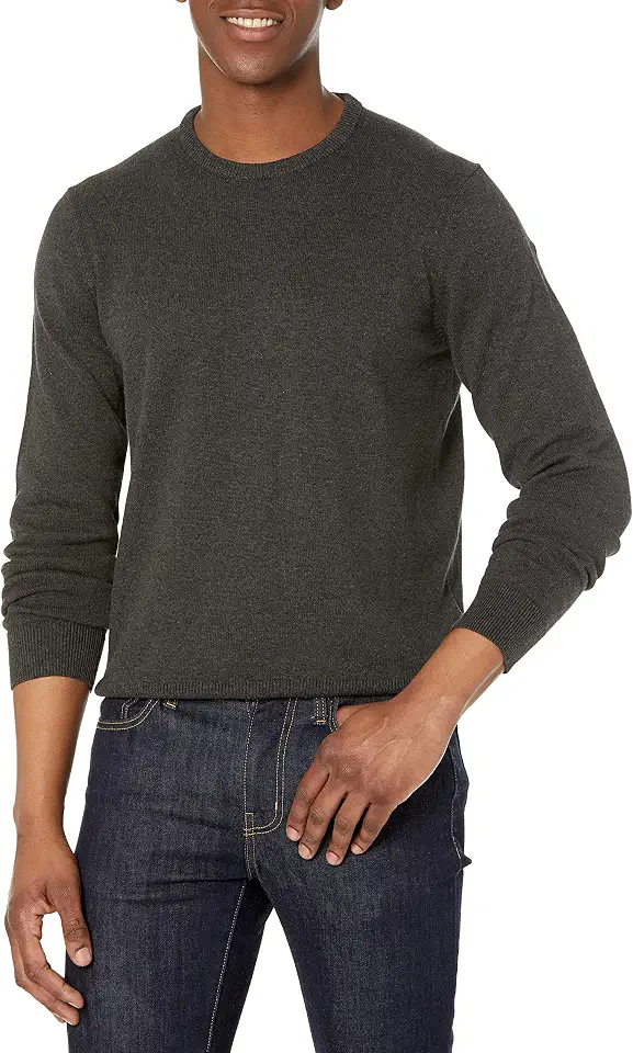 OEKO-TEX STANDARD 100 Amazon Essentials Men's Cable Knit Long-Sleeve Crewneck Sweater, 100% Cotton, Big & Tall Options Available