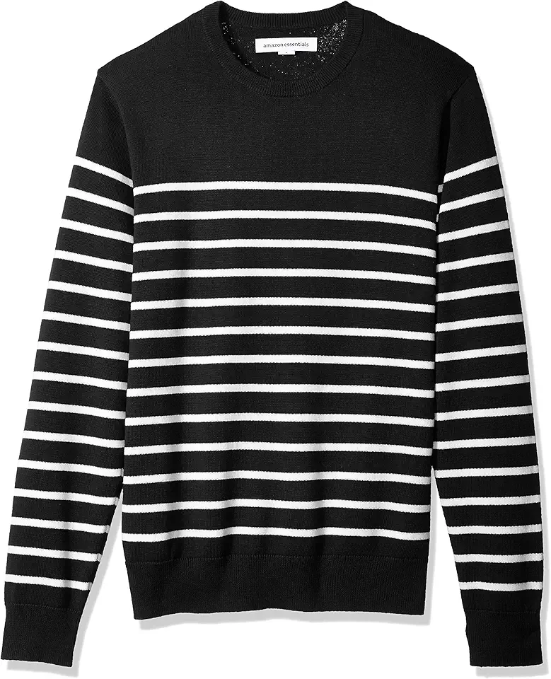 Amazon Essentials Men's Cable Knit Long-Sleeve Crewneck Sweater, 100% Cotton, Big & Tall Options Available