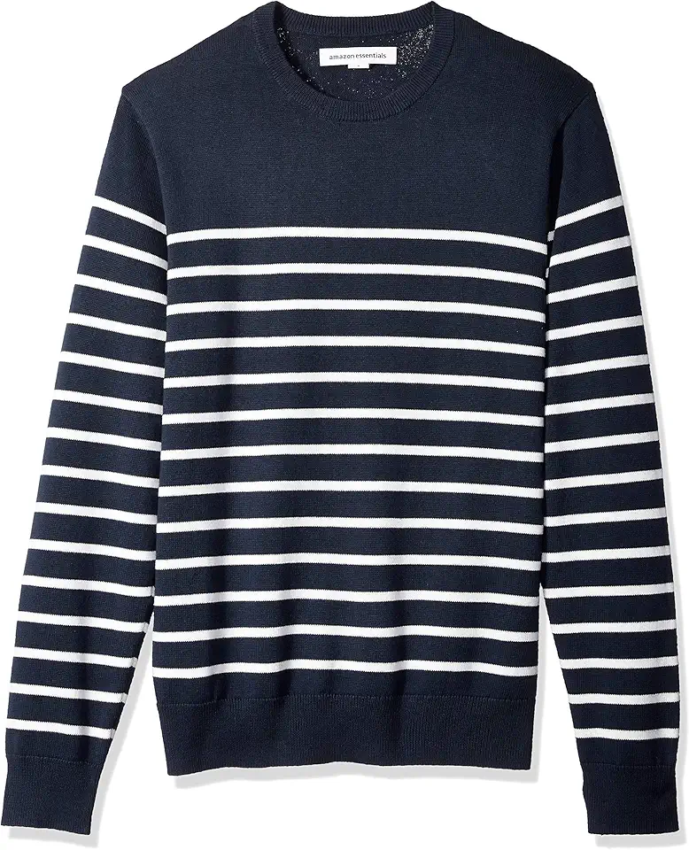 Amazon Essentials Men's Cable Knit Long-Sleeve Crewneck Sweater, 100% Cotton, Big & Tall Options Available