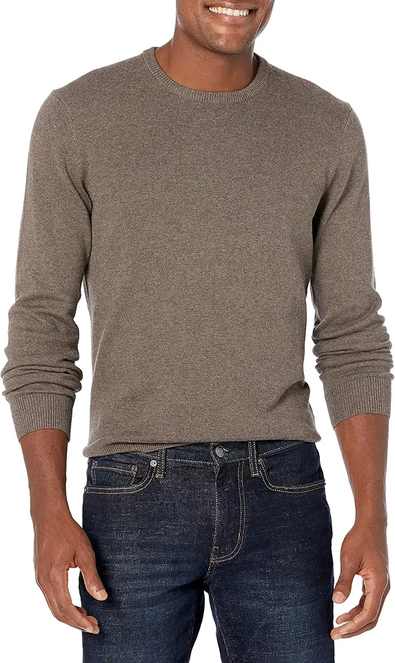 Amazon Essentials Men's Cable Knit Long-Sleeve Crewneck Sweater, 100% Cotton, Big & Tall Options Available