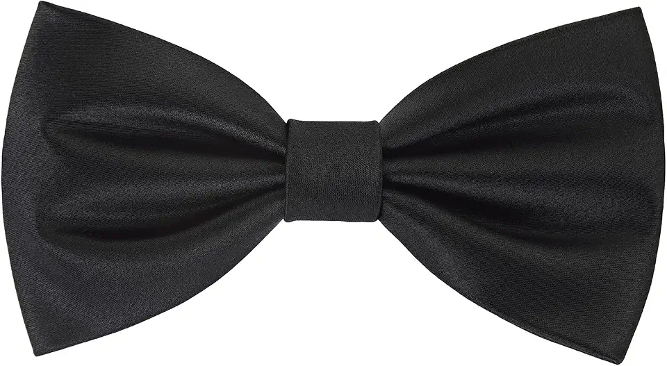 GUUNIEE Mens Silk Pre-tied Bowtie Solid Bow Ties