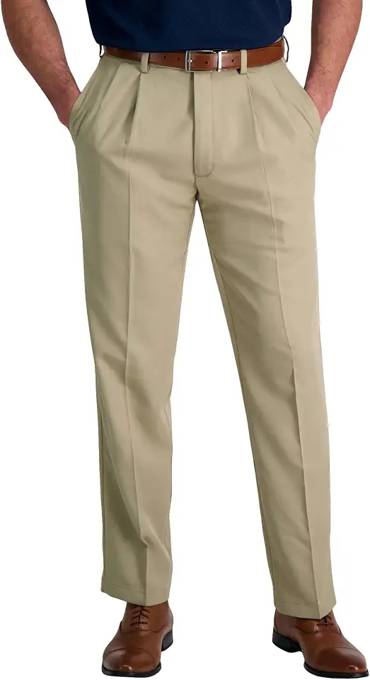 Haggar Men's Classic Fit Cool 18 Pro Pleated Golf Pant