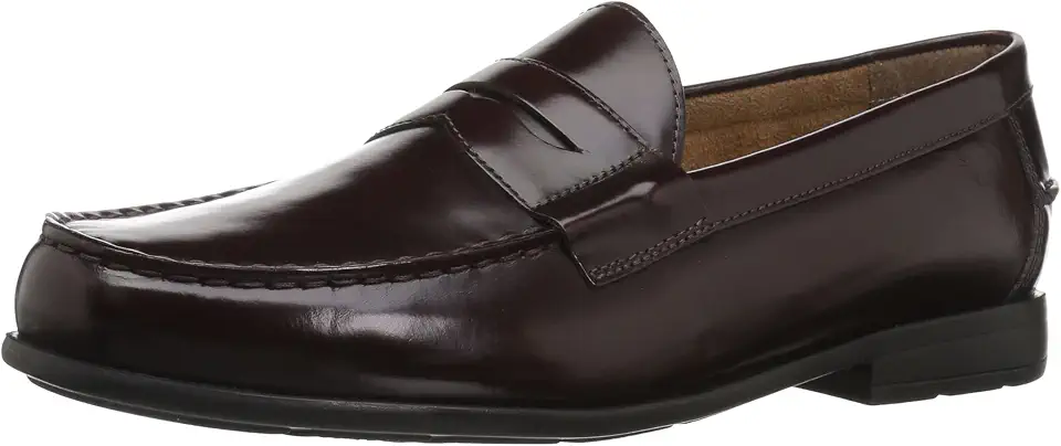 Men's Burgundy Leather Penny Loafers