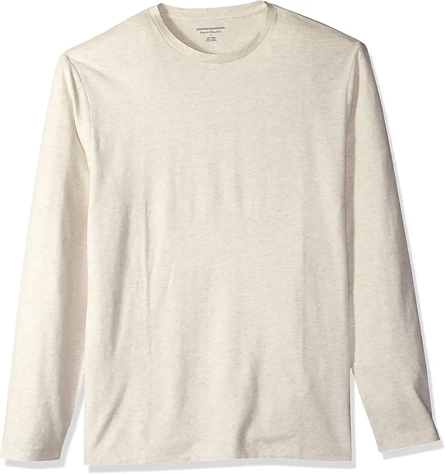 Amazon Essentials Men's Regular-Fit Crewneck Long-Sleeve T-Shirt, Casual Cotton Jersey