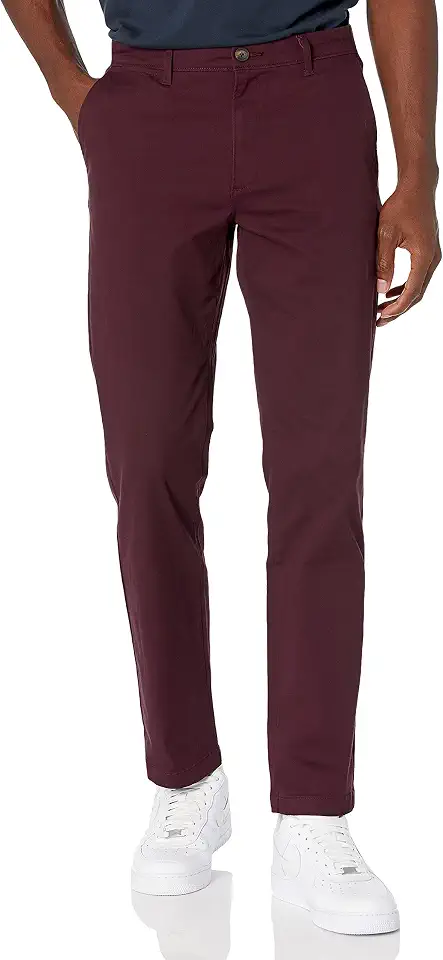 OEKO-TEX STANDARD 100 Amazon Essentials Men's Straight-Fit Casual Stretch Chino Pants, Sits at Waist