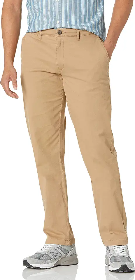 OEKO-TEX STANDARD 100 Amazon Essentials Men's Straight-Fit Casual Stretch Chino Pants, Sits at Waist
