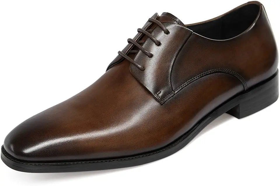 GIFENNSE Mens Dress Shoes Oxford Lace Up Handmade Leather Classic Formal Oxfords Shoes for Men