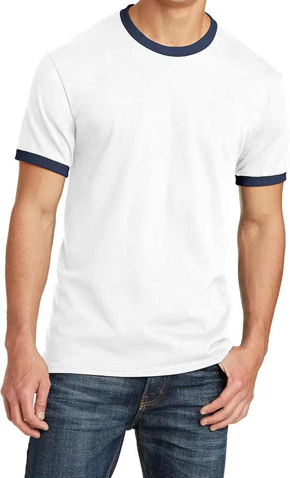Men's Short Sleeve Core Cotton Soft Classic Ringer Tee