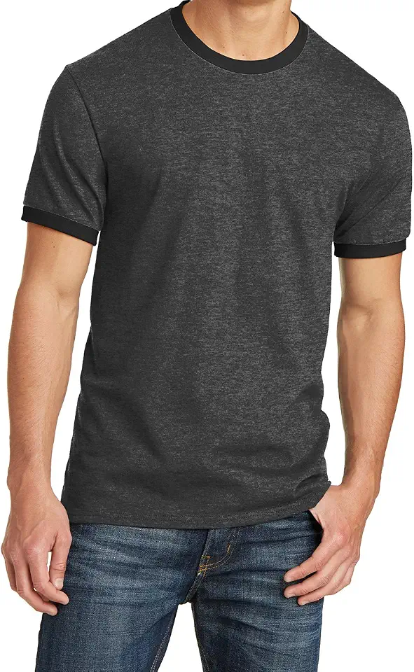 Men's Short Sleeve Core Cotton Soft Classic Ringer Tee