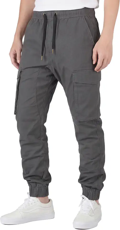 ITALYMORN Mens Cargo Pants Elastic Waist Casual Khaki Joggers