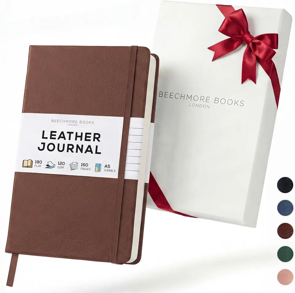 Men's Vintage Leather Bound Hardcover Journal Book