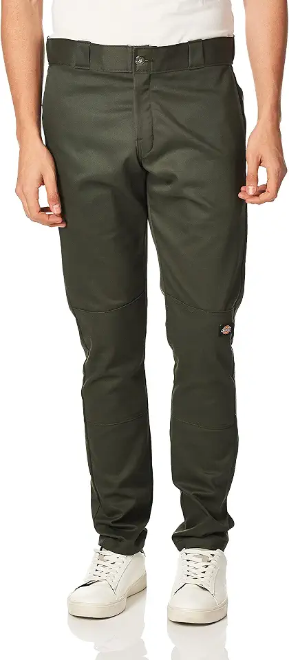 Men's Olive Green Double Knee Fatigue Pants