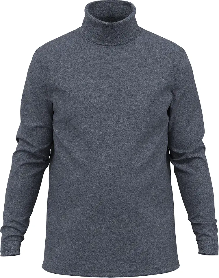 Maks Men's 100% Cotton Turtleneck Pullover Sweater Interlock Knit Warm