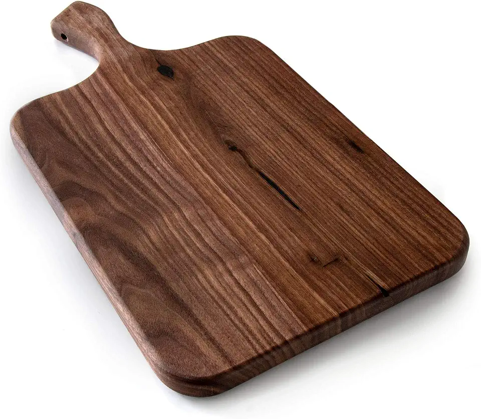 Brazos Home Dark Walnut Wood Cutting Board for Kitchen, Seasoned, Chopping Board, Wood Cheese Board, Charcuterie Platter, Ideal for Serving or Chopping Fruit, Vegetables, Cheese or Meat, 16 x 8, Large