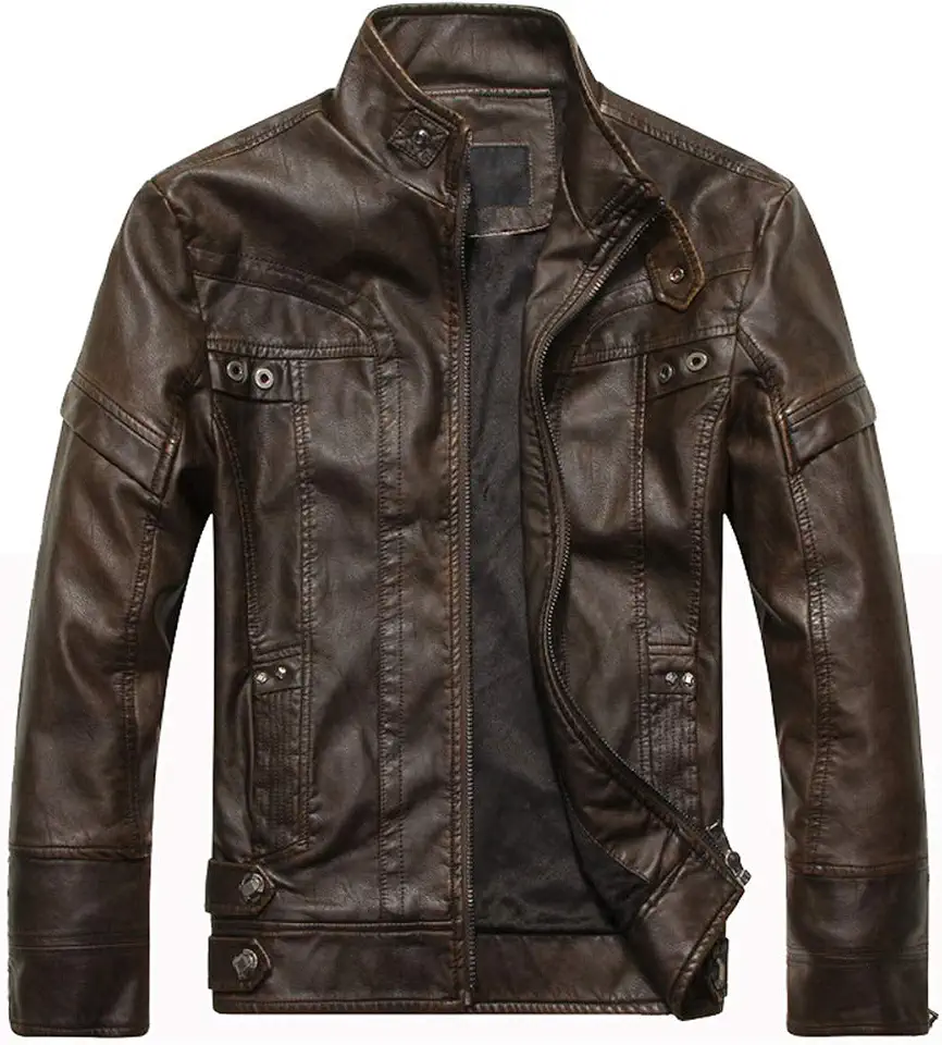 Men's Brown Leather Asymmetrical Motorcycle Jacket