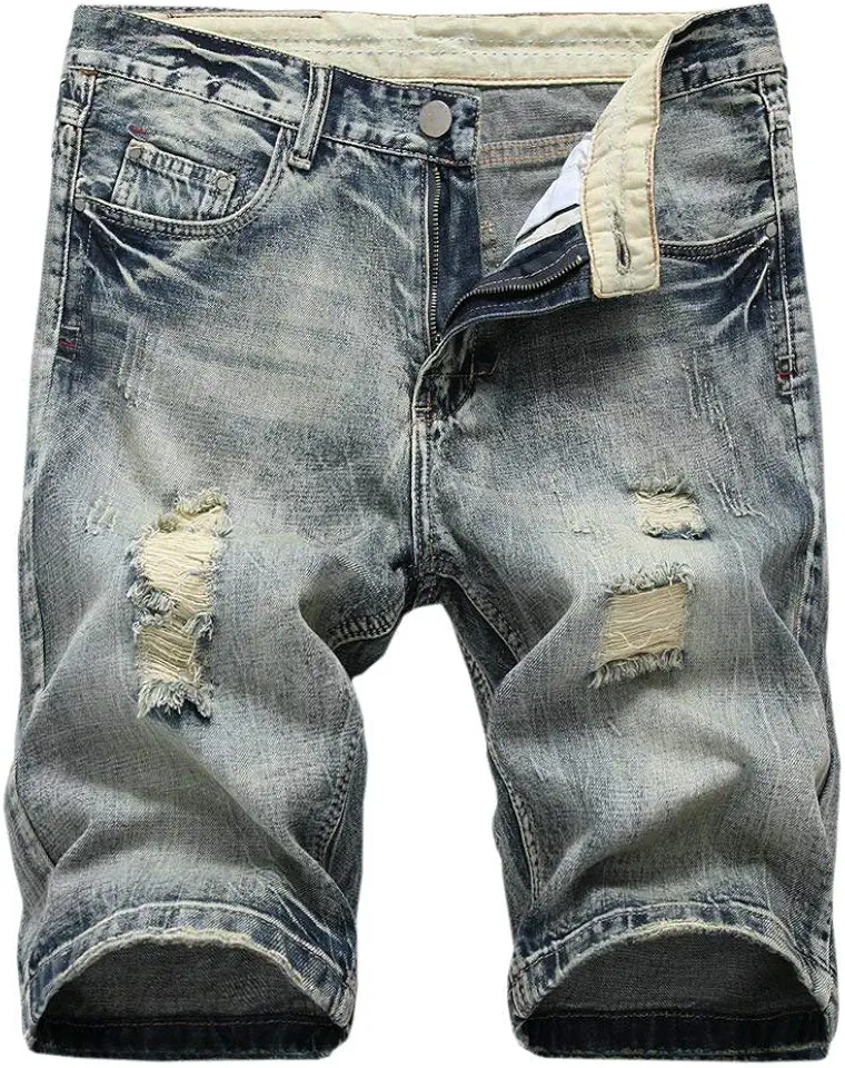 Men's Casual Denim Shorts (No Belt)